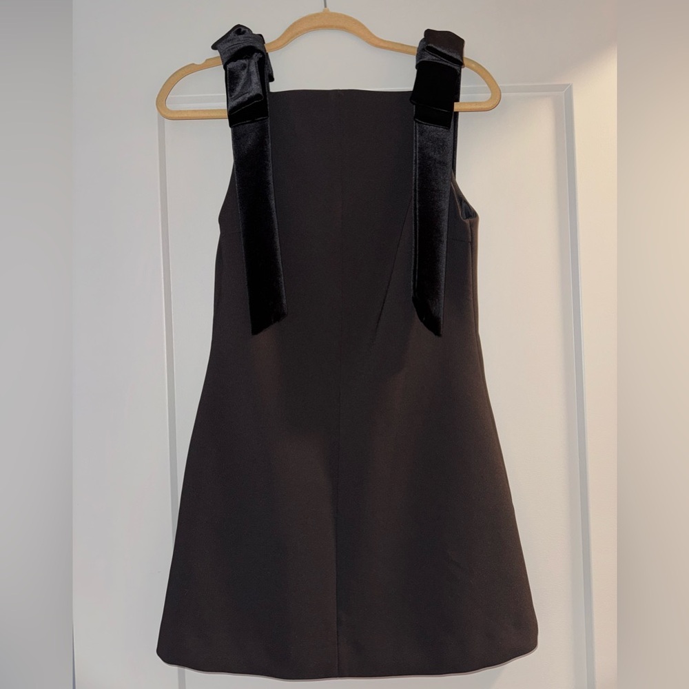 Zara Black Dress with Velvet Bows (Size : M)
